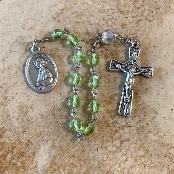 St. Elizabeth Anne Seton Peridot groene kristallen rozenkrans Tenner