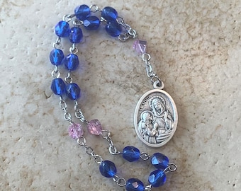 Chaplet of St. Anne in Blue Crystal