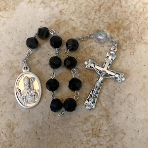 St. Blaise (Biagio) Green Crystal Rosary Tenner