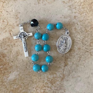 St. Lawrence Blue Stone Rosary Tenner