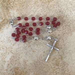 Anglican Rosary in Red Crystal