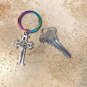 Orthodox Crucifix Rainbow Keychain