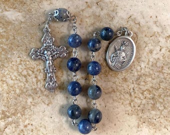St. Lawrence Blue Stone Rosary Tenner
