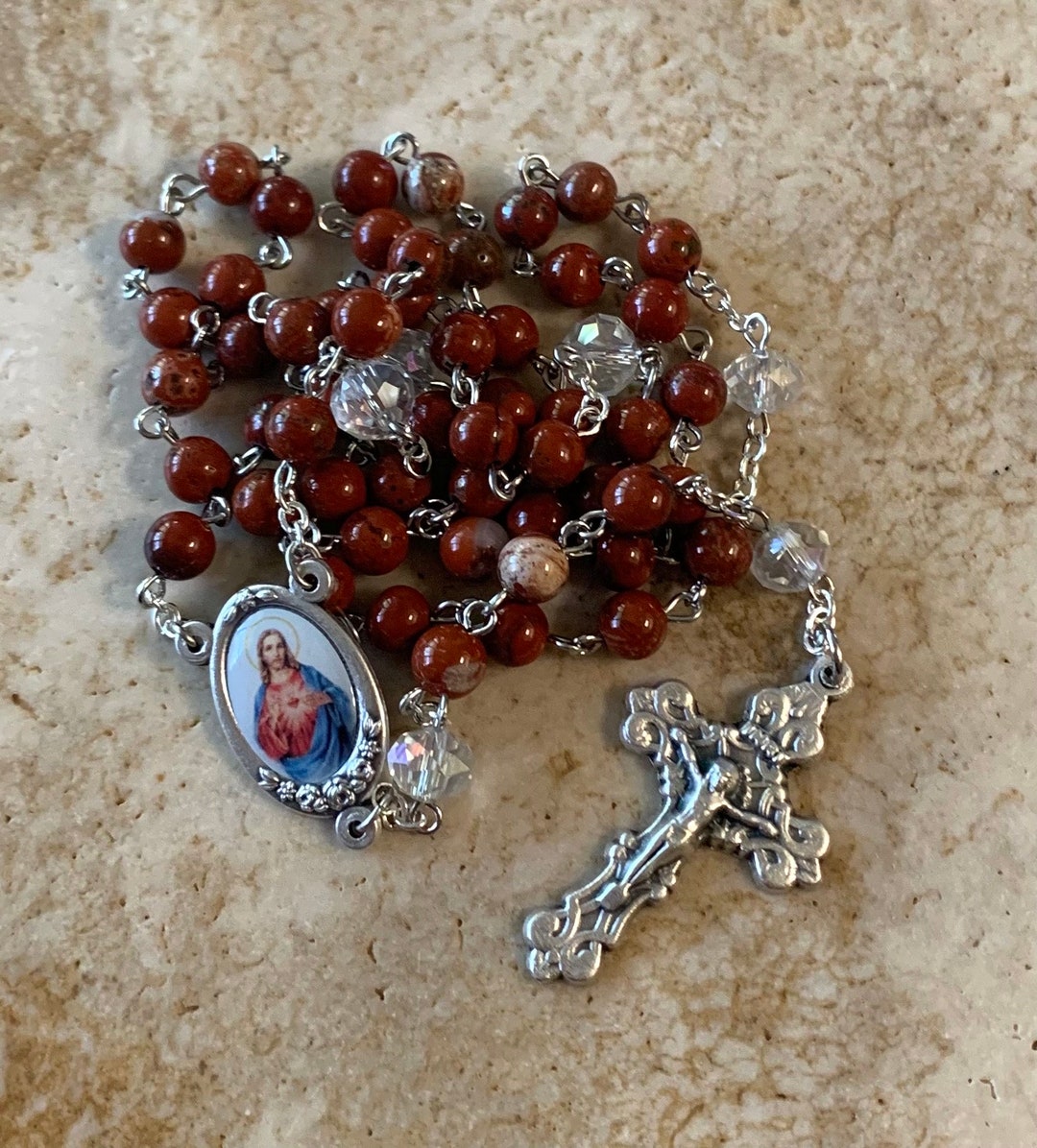 Sacred Heart of Jesus Catholic Rosary - Etsy
