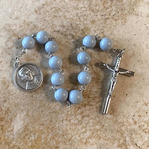 St. Jose Brochero Blue Gray Rosary Tenner
