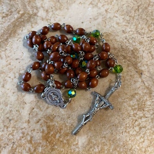 Sacred Heart of Jesus Wooden Catholic Rosary