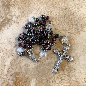 Swarovski Crystal Pearl Purple Rosary