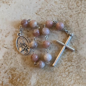 St. John of the Cross Agate Stone Rosary Tenner