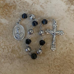St. Genesius Black Stone Rosary Tenner