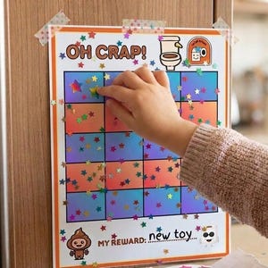 Printable Potty Training Chart for Toddlers, Toddler Reward Chart, Fun Toddler Potty Chart PDF, Instant Download