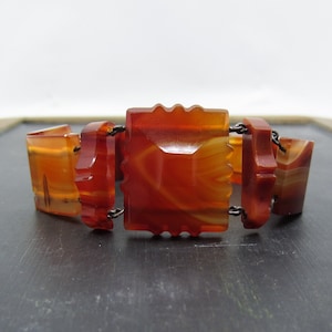 Victorian Scottish Agate Carnelian Bracelet Sterling c. 1890, Antique Bracelet, Vintage Bracelet, Victorian Jewelry, Vintage Jewelry