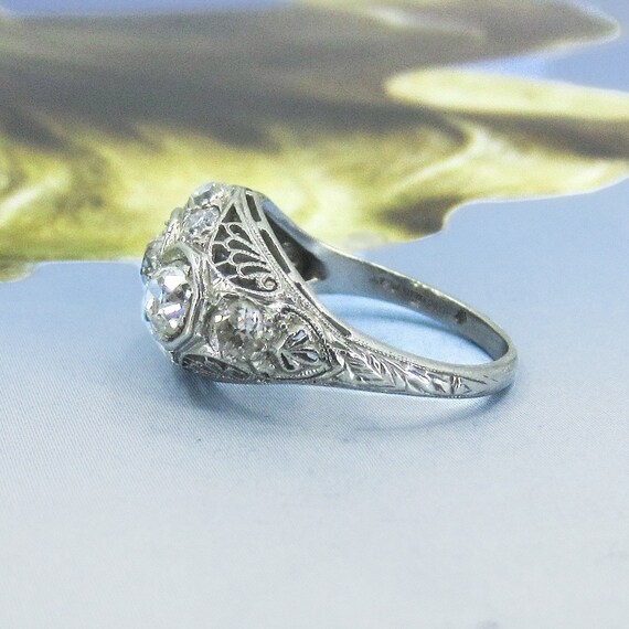 Antique Engagement Ring, Art Deco Old Mine Diamon… - image 3