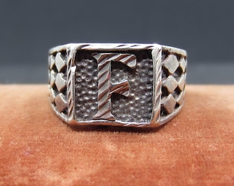 Vintage F Monogram Signet Ring Sterling, Vintage Signet Ring, Vintage Men’s Ring