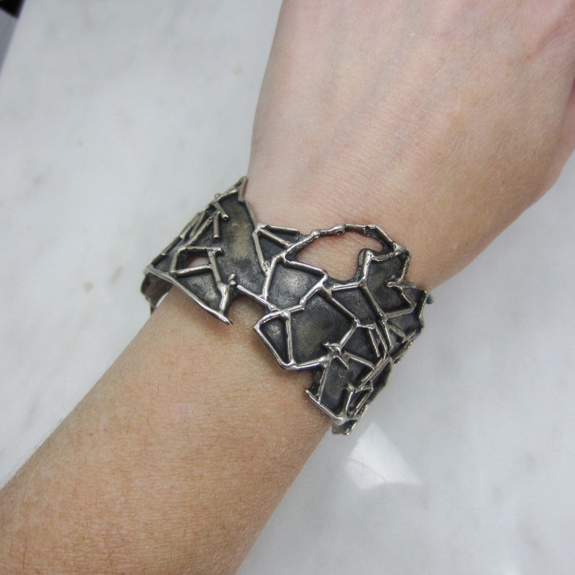 70's Modernist Necklace and Cuff Bracelet Set main image 0