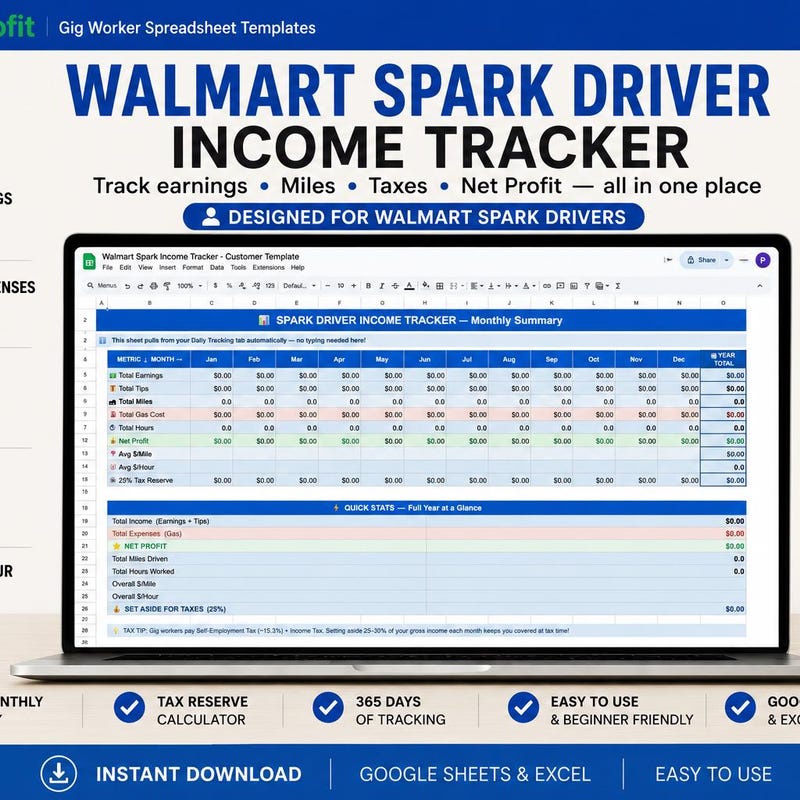 Gig Driver Tracking Sheet - Etsy