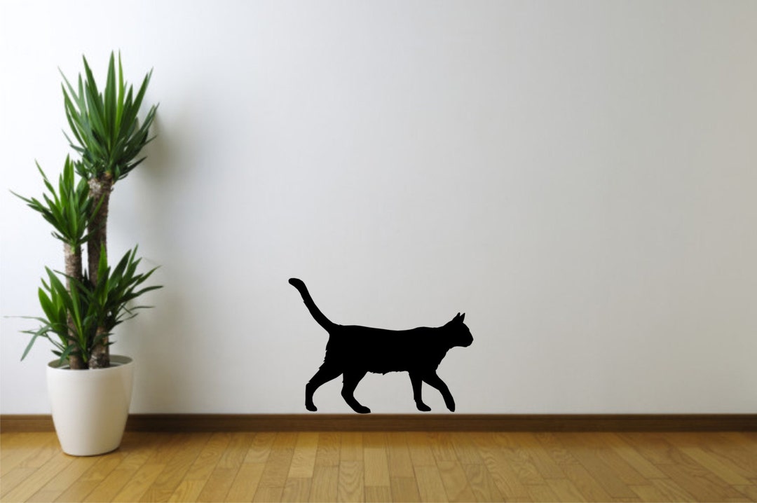 Cat Wall Vinyl Decal - Floorboard Cat Wall Vinyl Decal - Cat on Couch ...