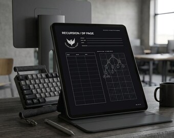 Coding Algorithm Notebook Bundle | A4 US Letter Tablet PDF | Dark Light CS Journal Set