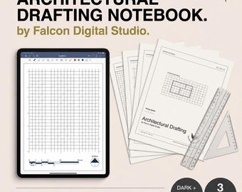Architectural Drafting Notebook PDF | US Letter Light Architecture Journal | Plan Section Elevation Planner