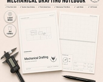 Mechanical Drafting Notebook PDF | A4 Light Shop Drawing Journal | Tolerance Thread Fastener PDF