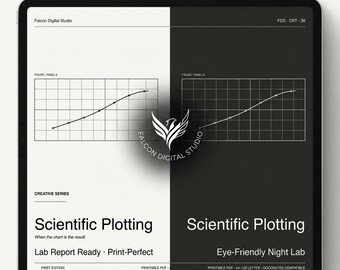 Scientific Plotting Notebook Digital PDF | Tablet Light Research Journal | Figure Caption Planner