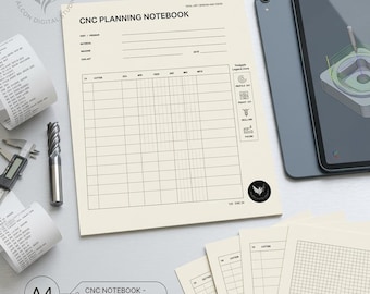 CNC Planning Notebook PDF | A4 Light Machinist Journal | Toolpath Setup Work Offset