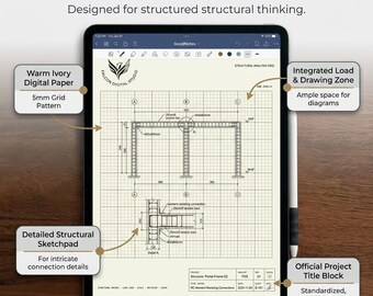 Structural Analysis Notebook Digital PDF | Light Tablet Engineering Journal | Shear Moment Deflection