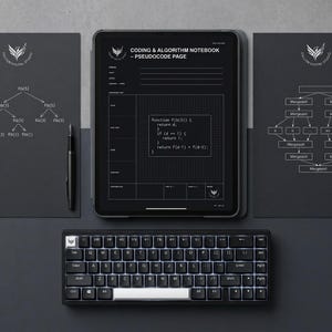 Coding Algorithm Notebook Bundle | A4 US Letter Tablet PDF | Dark Light CS Journal Set image 7