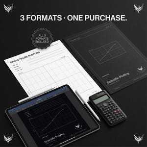 Scientific Plotting Notebook Bundle | A4 US Letter Tablet PDF | Dark Light Research Journal Set