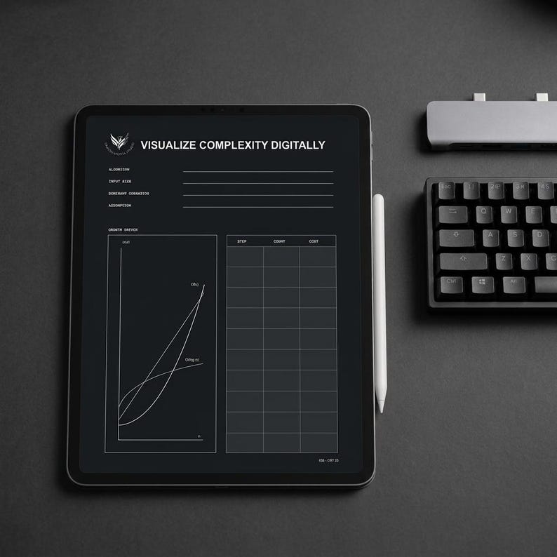 Coding Algorithm Notebook Bundle | A4 US Letter Tablet PDF | Dark Light CS Journal Set image 5