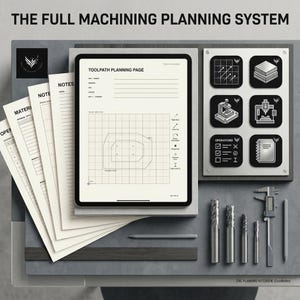CNC Planning Notebook Bundle | A4 US Letter Tablet PDF | Dark Light Machinist Journal Set