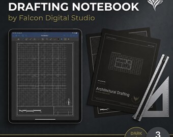 Architectural Drafting Notebook PDF | US Letter Dark Architecture Journal | Plan Section Elevation Planner