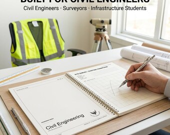 Civil Engineering Notebook PDF | A4 Light Site Survey Journal | Grade Drainage Planner