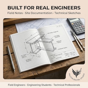Engineering Field Notebook PDF | US Letter Light Site Journal | Inspection Measurement Log Printable