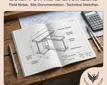 Engineering Field Notebook PDF | US Letter Light Site Journal | Inspection Measurement Log Printable