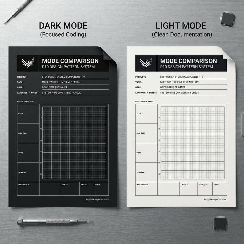 Coding Algorithm Notebook Bundle | A4 US Letter Tablet PDF | Dark Light CS Journal Set image 8