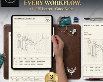 Robotics Engineering Digital Notebook PDF | Light Tablet Robot Journal | Frames Kinematics