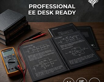 Electrical Engineering Notebook PDF | US Letter Dark Schematic Journal | 0.1 in Dot Grid Planner