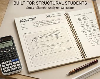 Structural Analysis Notebook PDF | US Letter Light Engineering Journal | Free Body Shear Moment Planner