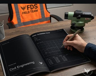 Civil Engineering Notebook PDF | US Letter Dark Site Survey Journal | Grade Drainage Planner