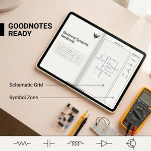 Electrical Engineering Notebook PDF | US Letter Light Schematic Journal | Printable Circuit Planner