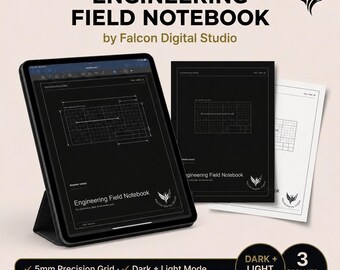 Engineering Field Notebook PDF | US Letter Dark Site Journal | Inspection Measurement Log Printable