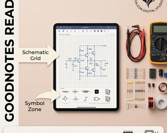 Electrical Engineering Notebook Digital PDF | Tablet Light Schematic Journal | Circuit Planner