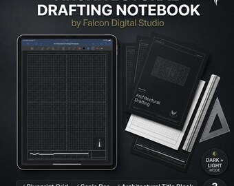 Architectural Drafting Notebook PDF | A4 Dark Architecture Journal | Plan Section Elevation Planner