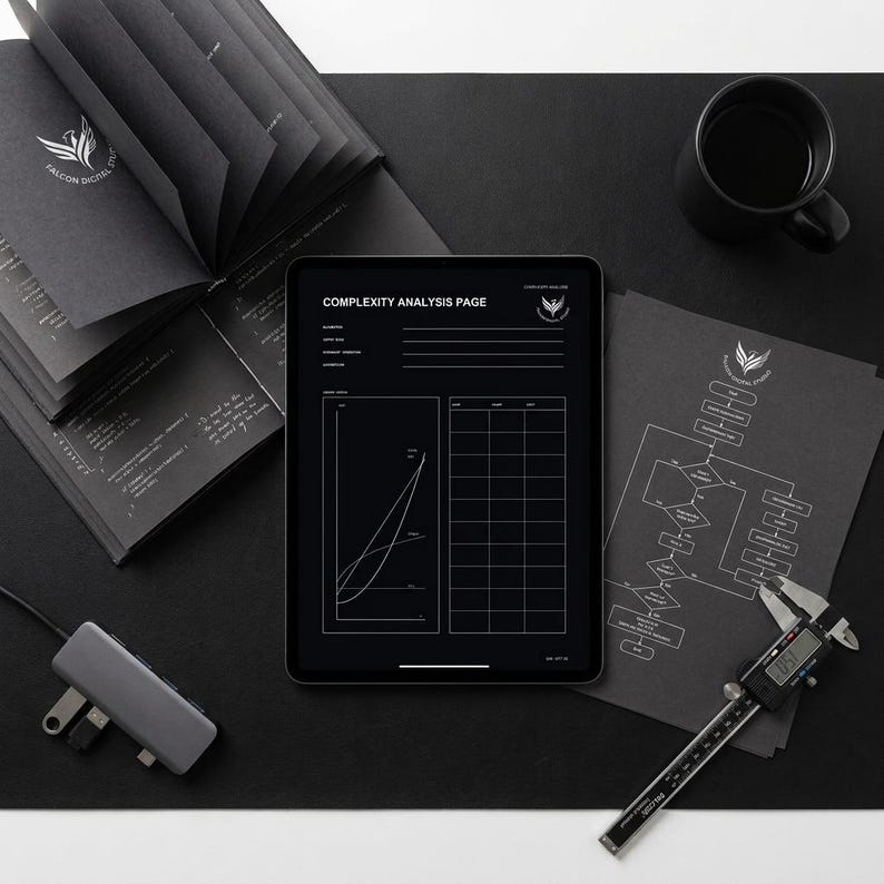 Coding Algorithm Notebook Bundle | A4 US Letter Tablet PDF | Dark Light CS Journal Set image 10