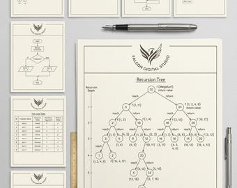 Coding Algorithm Notebook PDF | US Letter Light CS Journal | Pseudocode Big O Flowchart Planner