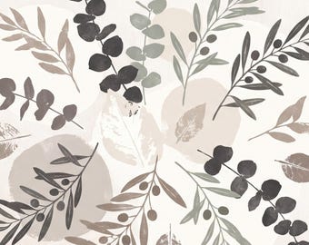 Sage Eucalyptus Olive Botanical Print, Watercolor Wall Art, Soft Green Decor