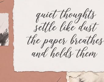 Literary Calligraphy Wall Art for Writers, Warm Neutral Home Office Print, Reading Nook Decor