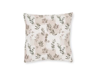 Sage Botanical Pillow Cover, Warm Neutral Throw Pillow, Minimalist Home Decor
