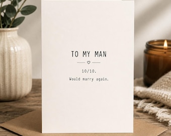 Biglietto d'auguri divertente per marito, anniversario, fidanzato, romantico (download immediato in PDF)