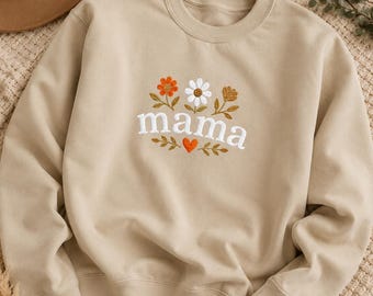 Mama Floral Rundhals Sweatshirt | Mom Shirt mit Vintage Blumen
